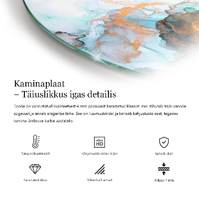 Kaljeno staklo za kamin krug Trodimenzionalna geometrija