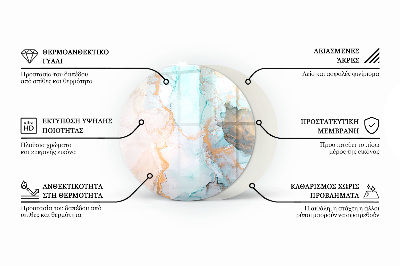 Kaljeno staklo za kamin krug Trodimenzionalna geometrija