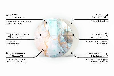 Kaljeno staklo za kamin krug Trodimenzionalna geometrija