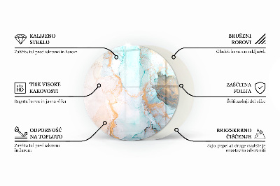 Kaljeno staklo za kamin krug Trodimenzionalna geometrija