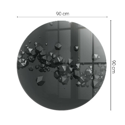 Kaljeno staklo za kamin krug Apstraktni oblak čvrstih tvari