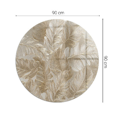 Kaljeno staklo za kamin krug Lišće u suptilnim uzorcima