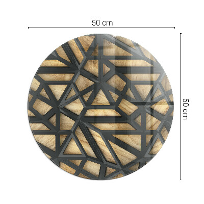 Kaljeno staklo za kamin krug Geometrija s drvetom
