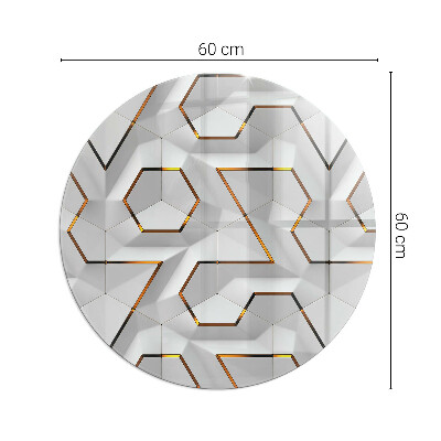 Podna ploča za peći krug Geometrijski 3D uzorak