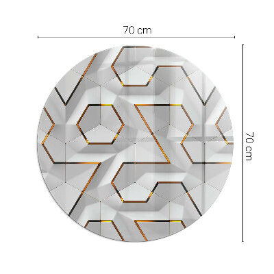 Podna ploča za peći krug Geometrijski 3D uzorak