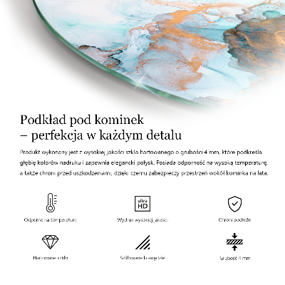 Kaljeno staklo za kamin krug Siva boja