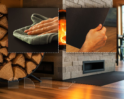 Pravokutna podna ploča za peći crna od lima