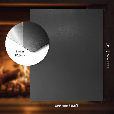 Pravokutna podna ploča za peći crna od lima