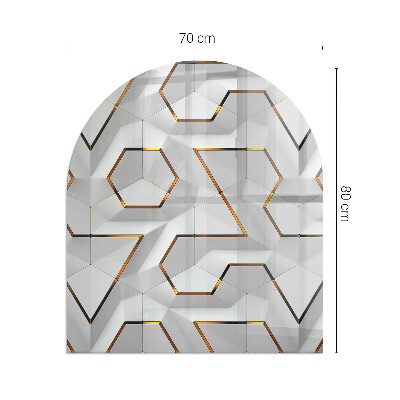 Staklo ispod kamina poluovalni Geometrijski 3D uzorak