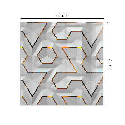 Staklo ispod kamina pravokutan Geometrijski 3D uzorak