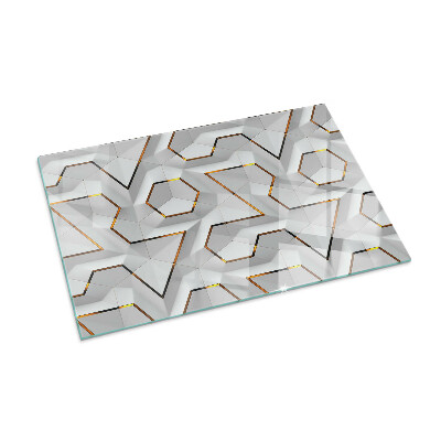 Staklo ispod kamina pravokutan Geometrijski 3D uzorak