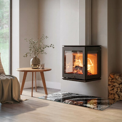 Podloga za kamin pravokutan Apstraktni valovi i linije