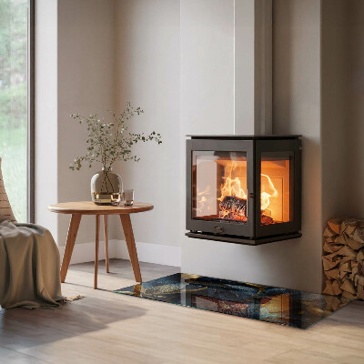 Podloga za kamin pravokutan Elegantno lišće u teksturi