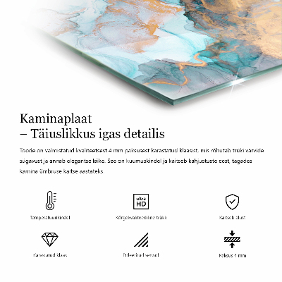 Staklo ispod kamina pravokutan Boja tamnog grafita