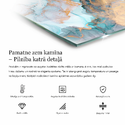 Staklo ispod kamina pravokutan Boja tamnog grafita