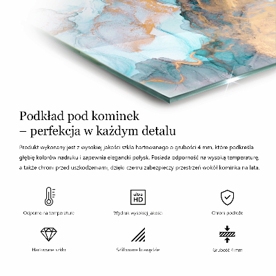 Podloga za kamin pravokutan Siva boja