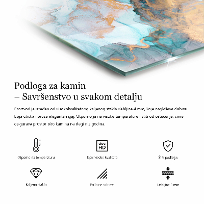 Podloga za kamin pravokutan Siva boja