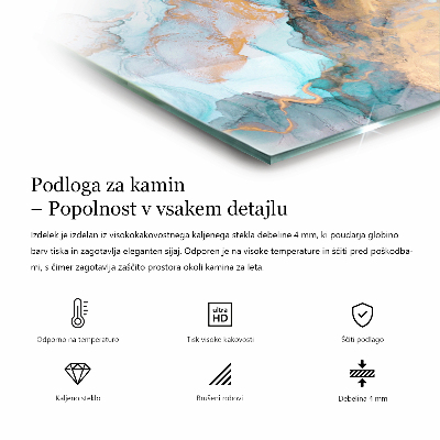 Podloga za kamin pravokutan Siva boja