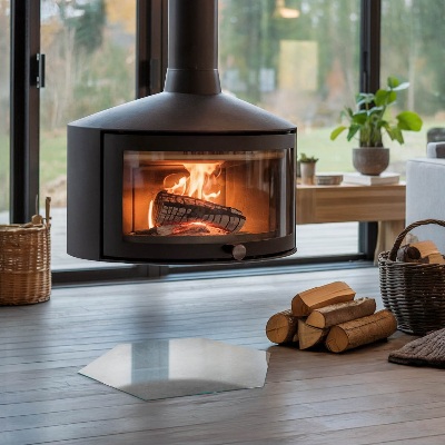 Kaljeno staklo za kamin šesterokutni Betonska konstrukcija s efektom