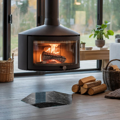 Podna ploča za peći i kamine šesterokutni Elegantni mramorni motiv