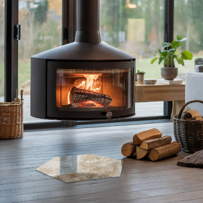 Podna ploča za peći i kamine šesterokutni Nježni uzorci lišća