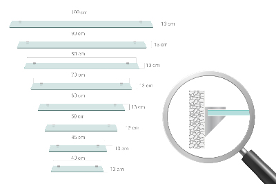 Kupaonska staklena polica prozirna