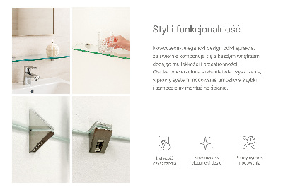 Kupaonska staklena polica prozirna