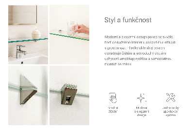 Kupaonska staklena polica prozirna