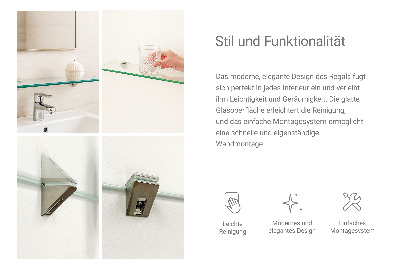 Kupaonska staklena polica prozirna