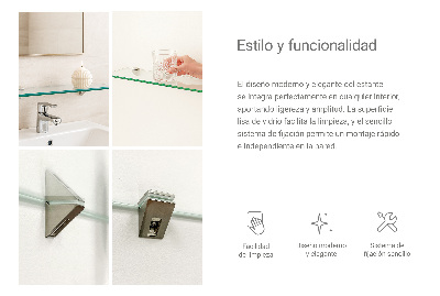 Kupaonska staklena polica prozirna