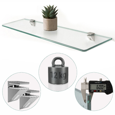 Kupaonska staklena polica prozirna