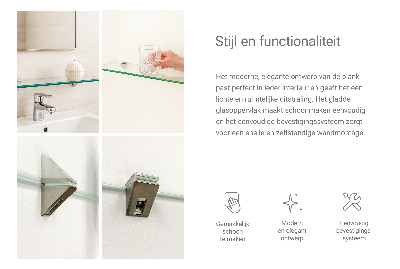 Kupaonska staklena polica prozirna