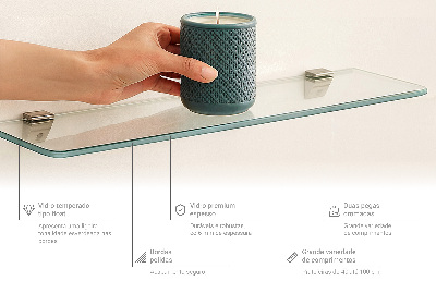 Kupaonska staklena polica prozirna