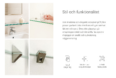 Kupaonska staklena polica prozirna