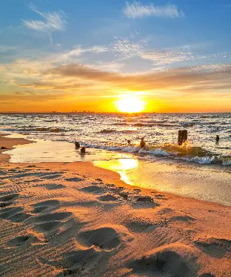 Platnena rolo zavjesa Zalazak sunca i boje