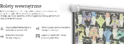 Platnena rolo zavjesa Mačke