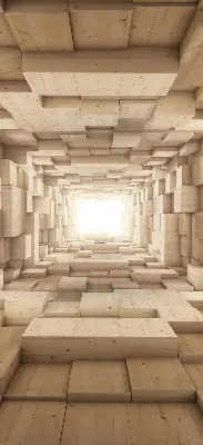 Unutarnja prozorska rolo zavjesa 3D drvena rupa