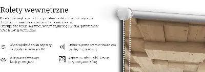 Unutarnja prozorska rolo zavjesa 3D drvena rupa