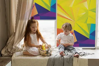 Unutarnja rolo zavjesa za prozor Šareni origami uzorak