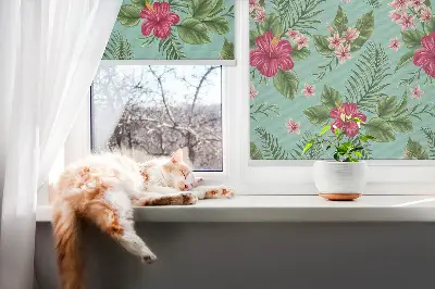 Platnena rolo zavjesa Egzotične biljke