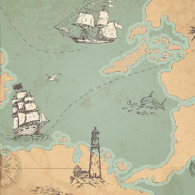 Unutarnja rolo zavjesa Karta oceana