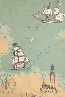Unutarnja rolo zavjesa Karta oceana
