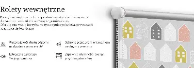 Platnena rolo zavjesa Nacrtane kuće