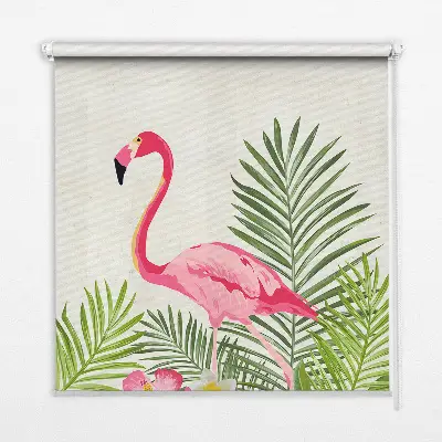 Platnena rolo zavjesa Flamingosi po lišću