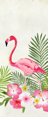 Platnena rolo zavjesa Flamingosi po lišću