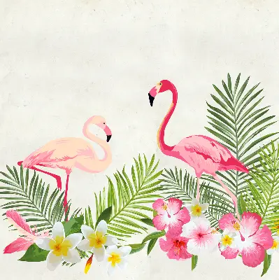 Platnena rolo zavjesa Flamingosi po lišću