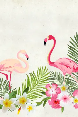 Platnena rolo zavjesa Flamingosi po lišću