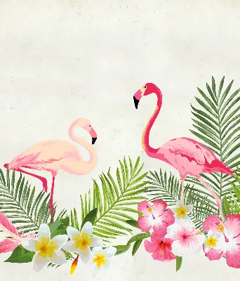 Platnena rolo zavjesa Flamingosi po lišću