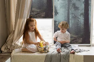 Platnena rolo zavjesa Šuma noću