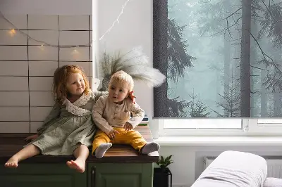 Platnena rolo zavjesa Šuma noću